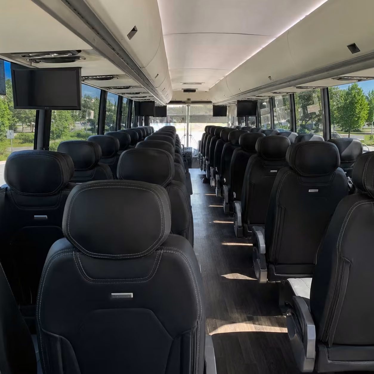 56 passenger charter bus interior